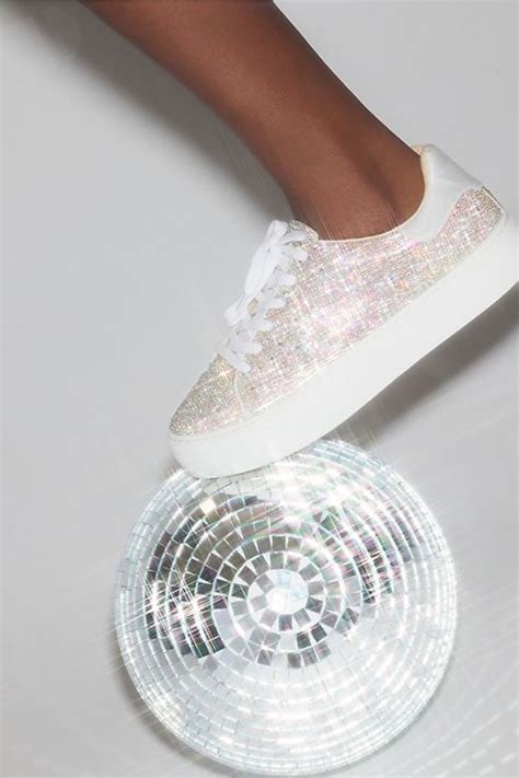 sparkly crystal platform sneakers.